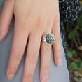 thumbnail image 2 of Cute Kawaii Baby Giraffes Pattern Silver Plated Adjustable Novelty Ring, 2 of 3