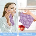 thumbnail image 7 of Floral Paisley Purple Washcloth 12x12in Set, 4 Pack Absorbent Cotton Towel Square Kitchen Dishes Towels, Soft Cleaning Face Hand Towel Fast Drying, 7 of 7