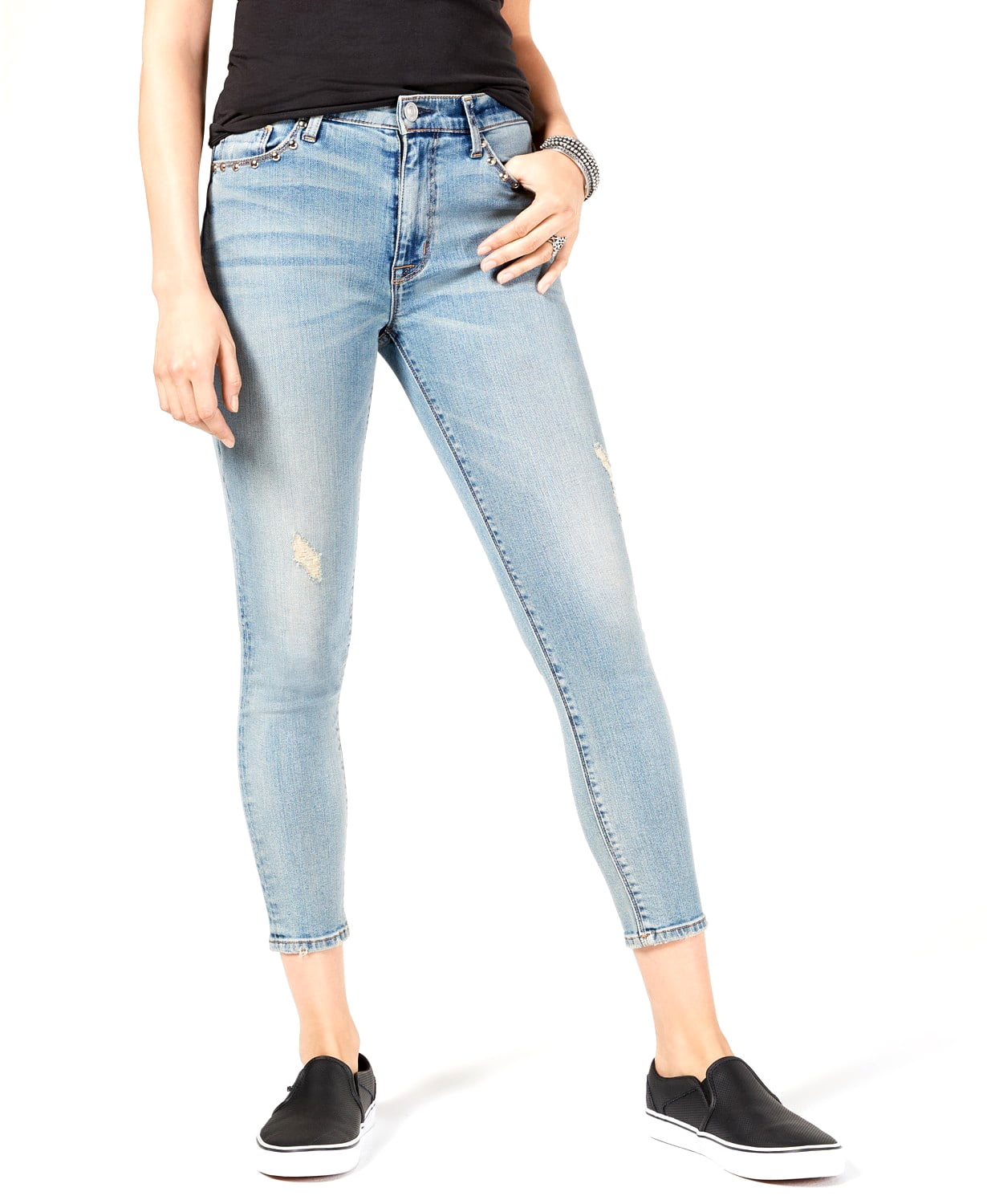 high waisted cropped skinny jeans
