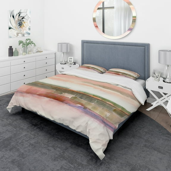 Designart 'Influence of Line and Color' Geometric Duvet Cover Set