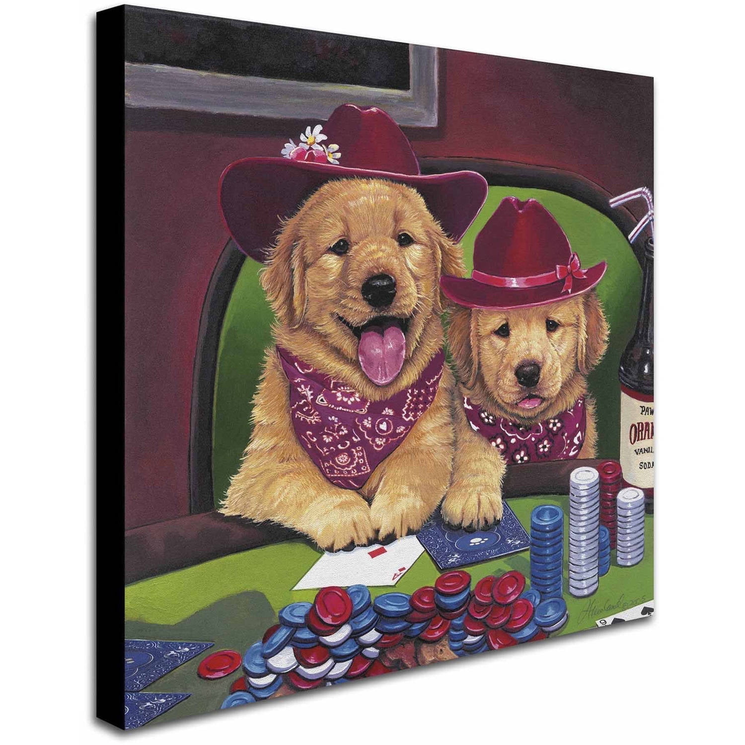 Trademark Fine Art 'Poker Dogs' Canvas Art by Jenny Newland