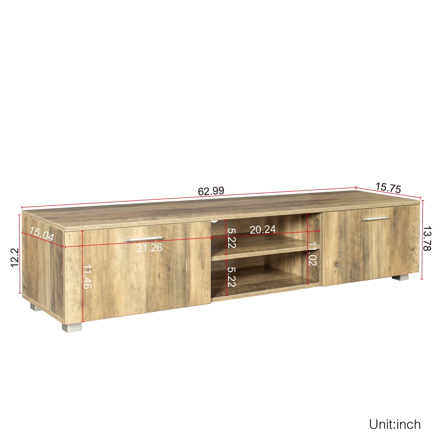 Kepooman 67" Entertainment Center for TVs for Dining Room, Modern TV Stand for Bedroom, Mid-Century TV Console for Living Room, Oak-B Kepooman 67" Entertainment Center for TVs for Dining Room, Modern TV Stand for Bedroom, Mid-Century TV Console for Living Room, Oak-B