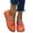 Orange, variant on Women's Comfortable Dressy Slip-on Loafers Business Casual Work Shoes Office, Faux Leather Arch Support Round Toe Flats Shoes