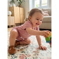 thumbnail image 4 of BemeyourBBs Newborn Baby Girl Little Sister Outfit Waffle Knit Letters Short Sleeve Romper with Elastic Waist Pockets Shorts Set Cute Infant Summer Clothes, 4 of 9