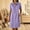 Purple, variant on QUNYINEY Short Sleeve Summer Dresses for Women Plus Size Midi Casual Black Faux Cotton Linen Shirt Dress Loose Fit Collared with Pockets Button Dresses