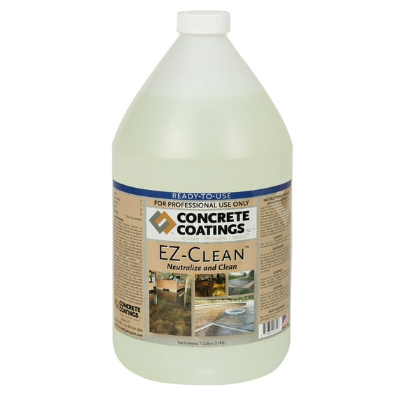 CC Concrete Coatings EZ-Clean - Concrete Acid Stain Neutralizer, Degreaser, Light Cleaner, Ready to Use (1 Gal)