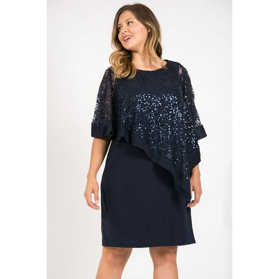 R&M Richards Short Plus Size Mother of the Bride Dress 8749W