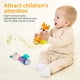 thumbnail image 4 of Sonajeros para bebés de 0 a 6 meses, juego de 2 sonajeros para bebés de 0 a 6 meses, sonajero de peluche suave con agarre manual, sonajero para bebé, accesorio de viaje sensorial con sonido chirriante, 4 of 5