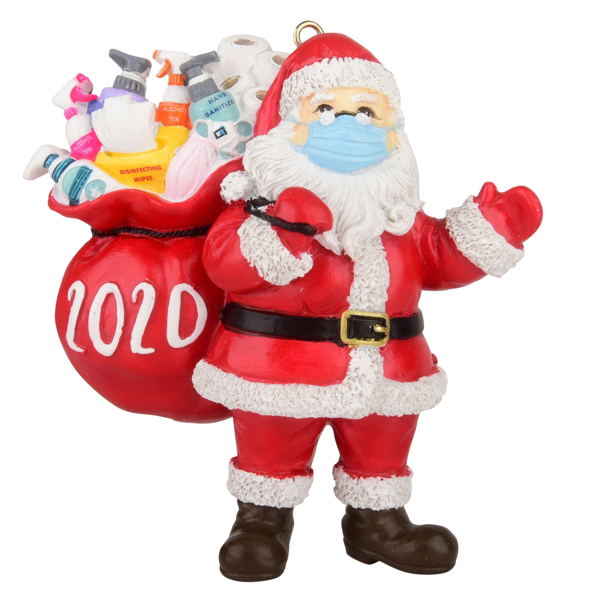 Christmas Tree Ornaments 2020 Santa Claus Quarantine Wearing Mask Hanging Decor* 