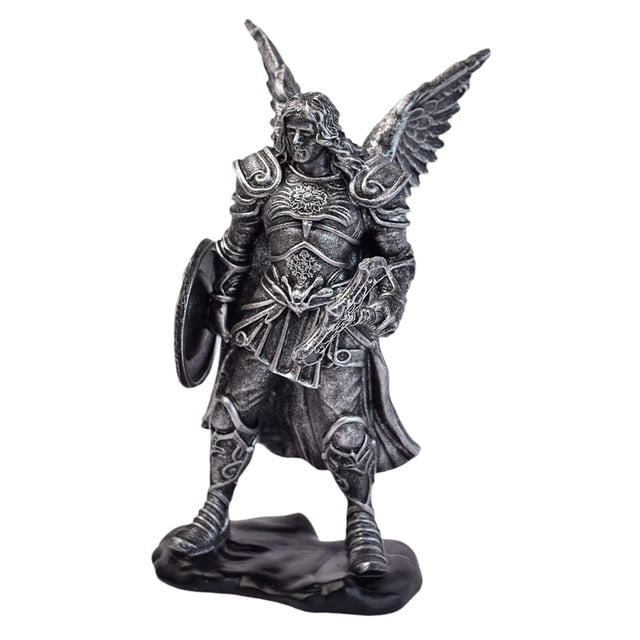 Figura de ángel guerrero, delicada y resistente estatua de ángel para gabinete de oficina o del hogar. Plata B
