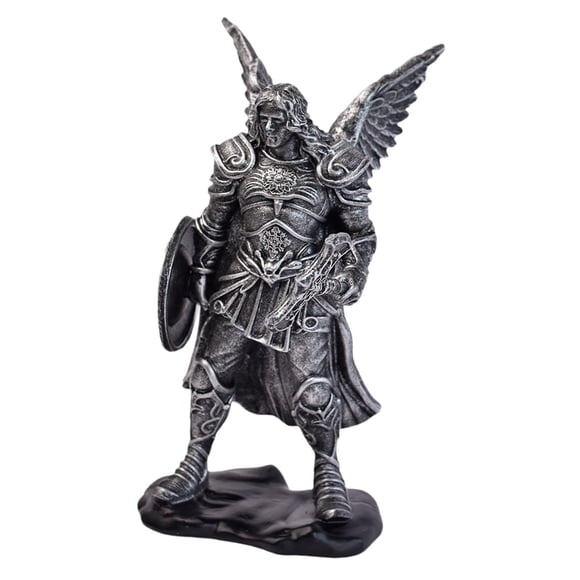 Figura de guerrero ángel, estatua de ángel, regalo creativo ideal, delicada escultura artesanal, adorno de mesa para decoración del gabinete de Plata B