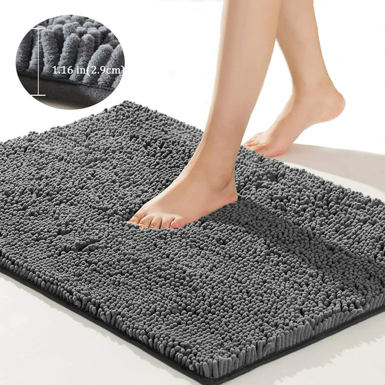 Color G Chenille Bath Mats for Bathroom, 16x24 Soft Rugs for Bathroom  Floor, Quick Dry, Absorbent, Machine Washable, Non Slip Bathroom Rugs for