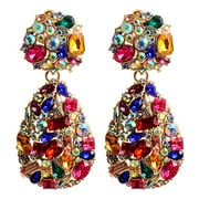 Earrings Earring Drop Dangle Crystal Teardrop Rhinestone Tassel Statement Bridal Chandelier Iridescent Earrings