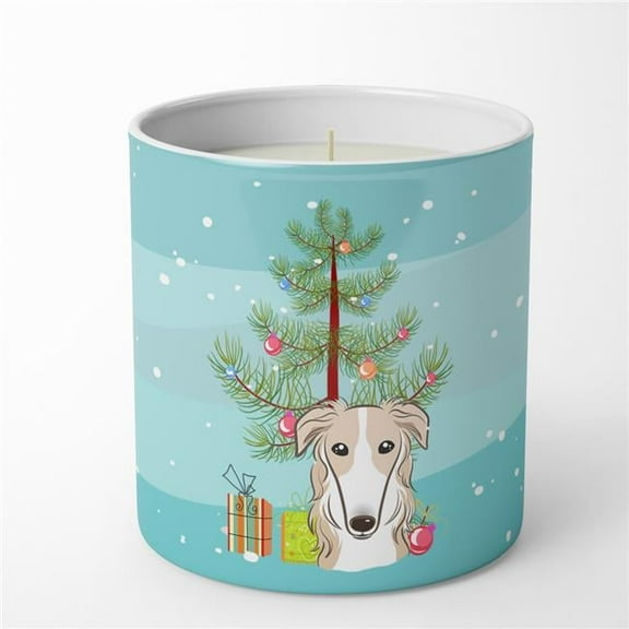 Carolines Treasures BB1600CDL 3.75 x 3.25 in. Unisex Christmas Tree & Borzoi 10 oz Decorative Soy Candle