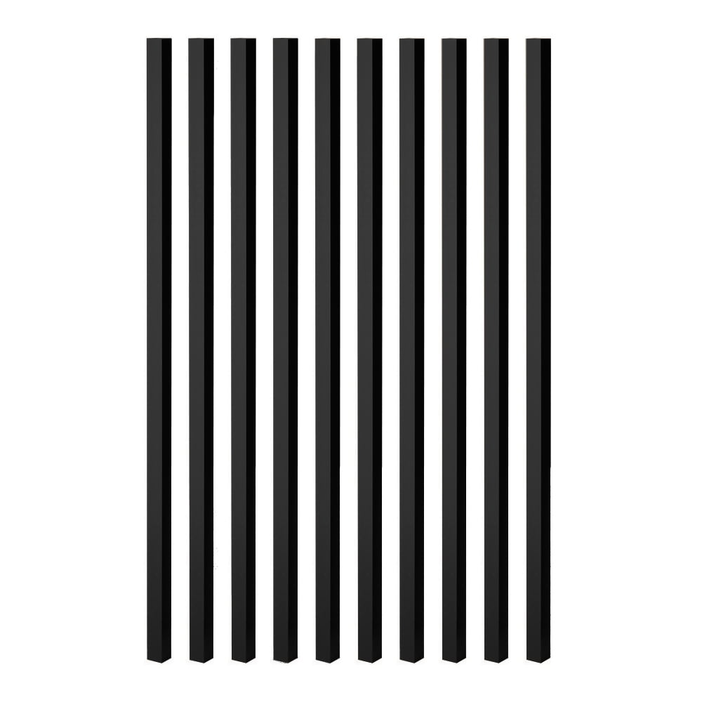 Deckorators Satin Black 26 in. Estate Square Aluminum Balusters, 10-Pack