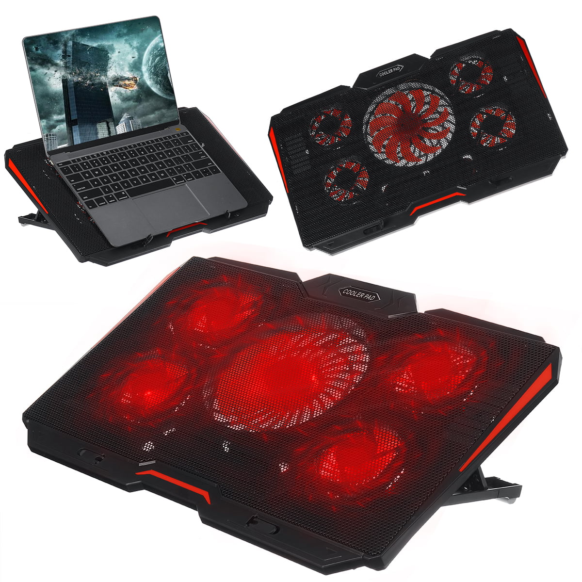 5Cooling Fan Laptop Cooling Pad Notebook Stand For 10-17 inch fixture for Laptop 