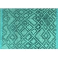 thumbnail image 1 of Ahgly Company Machine Washable Indoor Rectangle Abstract Turquoise Blue Modern Area Rugs, 7' x 9', 1 of 4
