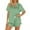 A-Green15, variant on XIAONU Solid Color Pajama Set for Women Silky Soft Short-Sleeve Shirt Shorts Set Comfortable Elegant Relaxing Sleepwear Set