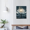 thumbnail image 4 of LHONGY  Lotus Floral Pictures Wall Art Zen Canvas Prints Wall Decor White Lotus Floral Bloom in Water Yoga Spa Meditation Posters Modern Spiritual 16x20 in, 4 of 5