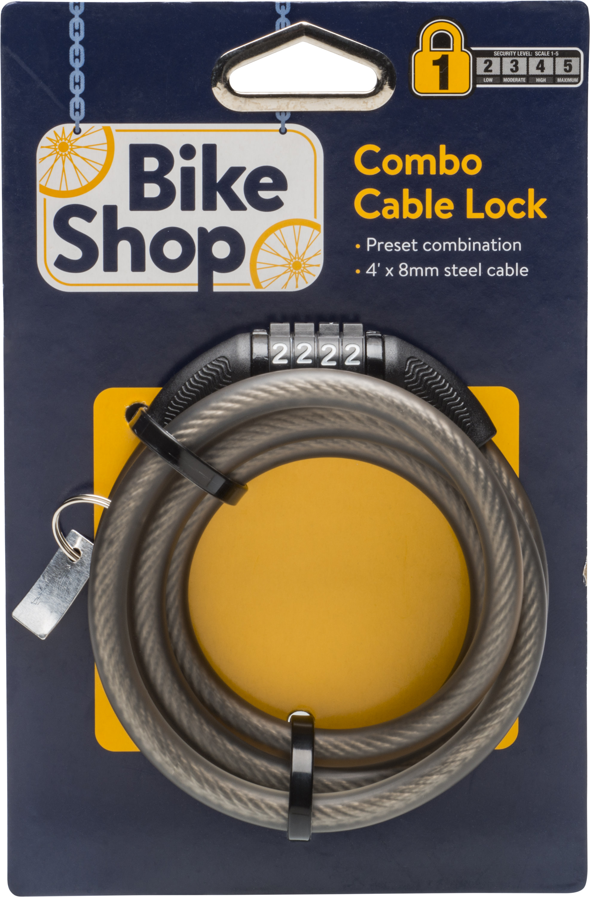 Bike Shop 4ft x 8mm Combo Cable Bike Lock - image 4 of 5