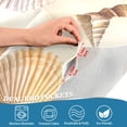 thumbnail image 3 of Yayeee Kitchen Curtains Tier Pair Light Filtering 27"x24" Rod Pocket Short Cafe Window Panel, Beige Watercolor Seashells, 3 of 7
