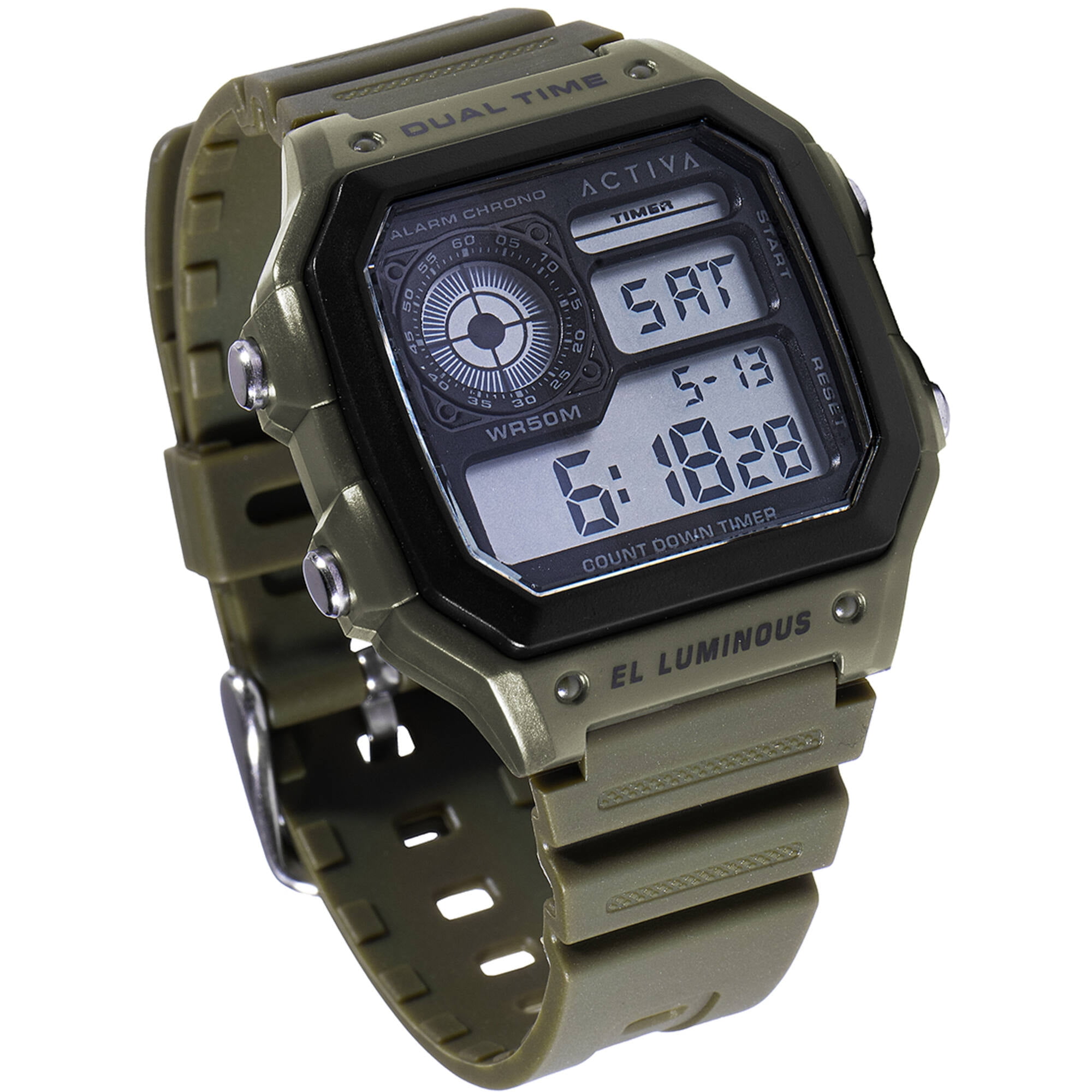 Invicta Activa Digital Green Polyurethane Strap Black Dial Quartz ACW1299-002 Men's Watch