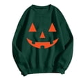 thumbnail image 4 of Bibifish Womens Halloween Pumpkin Face Graphic Sweatshirts Crew Neck Long Sleeve Oversized Soft Autumn Daily Tops, 4 of 4