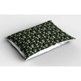thumbnail image 2 of Ambesonne Botanical Pillow Sham 2 Pack, White Hydrangea Wedding, 36"x20", Black Army Green, 2 of 3