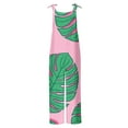 thumbnail image 5 of Njoeus Women's Spaghetti Strap Wide Leg Jumpsuits Tropical Print Romper Loose Casual Sleeveless Rompers Summer Outfits with Pockets S-XXL, 5 of 5