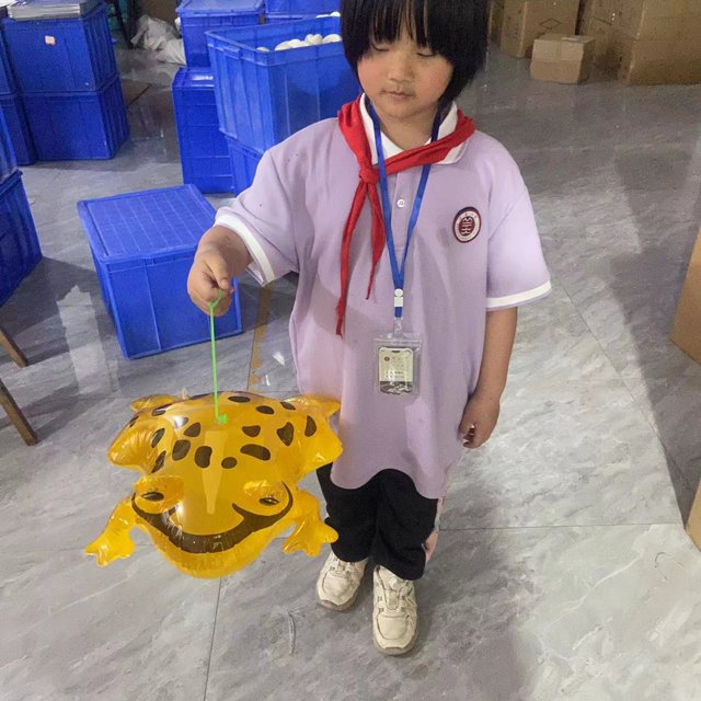 网红充气青蛙气球发光青蛙王子崽仔摆摊玩具地摊夜市弹跳人偶批发as the picture Deng Xun unisex
