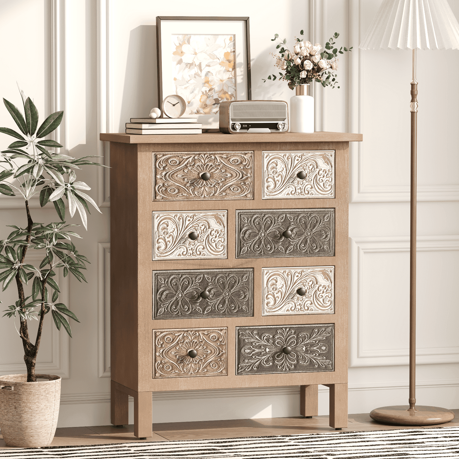 Sauder 4-Drawer Chest - Vintage Deco Cherry Finish - Walmart.com