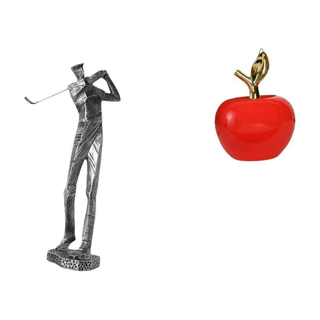 Figura De Resina De Golfista Moderna, Escultura De Golfista De Cerámica, Obra De Arte De Fruta, Decoración De Estante Para Amantes Del Golf, Cafetería, Sala De Estudio, Vacaciones