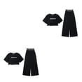 thumbnail image 4 of Qarigey Fiesta Banquete Niñas Camiseta de manga corta Pantalones de pierna ancha Conjunto Niños Estilo casual Diseño simple Tops Pantalones Type4 NO4, 4 of 6