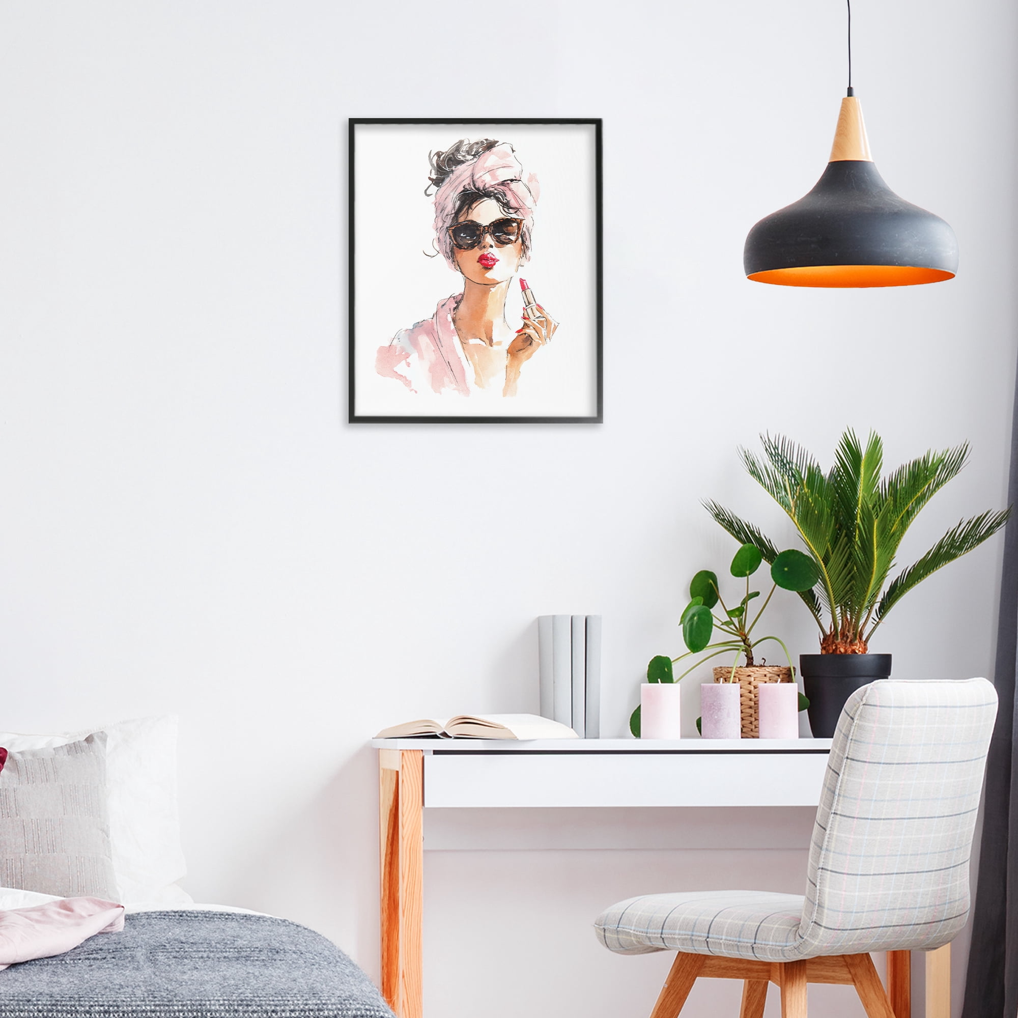 Stupell Industries Velour Secrets Lipstick Black Framed Giclee Art, design by Svetlana Aleynikova