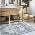 thumbnail image 5 of NICETOWN Washable Stain Resistance Area Rug for Living Room, 8'x10' Thin Non-slip Vintage Soft Foldable Carpet for Bedroom, Blue & Grey, 5 of 7
