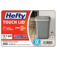 thumbnail image 3 of Hefty Kitchen Trash Can, 12.1 Gallon Plastic Touch Top Garbage Bin with Push Button Lid, Gray, 3 of 7