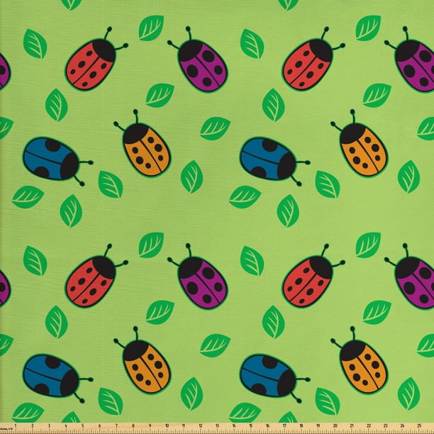 Ladybug Upholstery Fabric by the Yard, Little Bugs for Luck Wish Totem Leaves Nature Eco Girls, Decorative Fabric for DIY and Home Accents, Multicolor by Ambesonne Ladybug Upholstery Fabric by the Yard, Little Bugs for Luck Wish Totem Leaves Nature Eco Girls, Decorative Fabric for DIY and Home Accents, Multicolor by Ambesonne