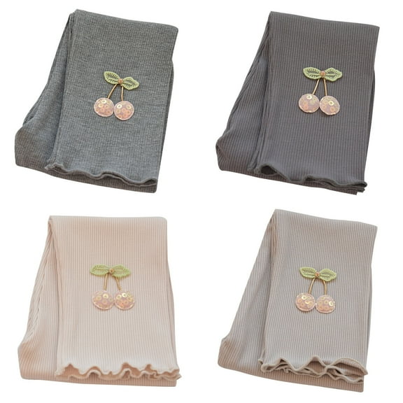 HAWEE 4 Pack Girls Cotton Leggings Footless Toddler Pants Stretchy Infant Basic Leggings Size 2-9T