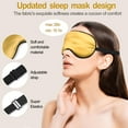 thumbnail image 3 of Sleep Mask Silk Eye Mask for Sleeping, Eye Cover Soft Satin Blindfold Adjustable Strap, Satin Blackout for Men & Women, Super Soft Eyeshade for Night Sleeping (Gold), 3 of 7
