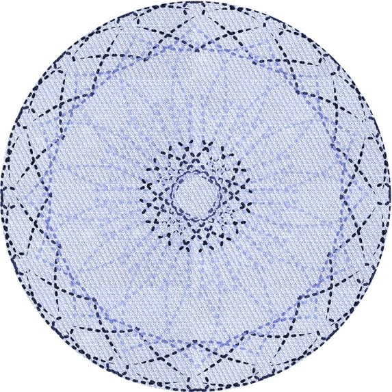 Ahgly Company Indoor Round Patterned Lavender Blue Area Rugs, 3' Round