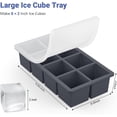 thumbnail image 4 of Cubetera de hielo grande cubos cuadrados 2 pulgadas silicona para whisky cócteles, 4 of 6