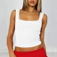 thumbnail image 2 of AherBiu Crop Tops for Women Sleeveless Going out Tops Lace Square Neck Sleeveless Tank Tops Undershirt, 2 of 6