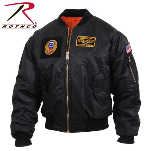 Rothco MA-1 Flight Jacket with Patches - Black - Walmart.ca
