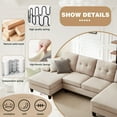 thumbnail image 2 of Soscana 105" Sectional Sofa U Shaped Couch with Double Chaises, Modern Linen Sofa Oversized 4 Seater Couch for Living Room, Apartment, Office, Studio, 2 of 10