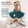 thumbnail image 2 of Refurbished MaxKare HP02-SH05 Weighted Heating Pad 23"x20" with 6 Heat Settings & 4 Timer Settings for Back & Neck Pain Relief - Green, 2 of 4
