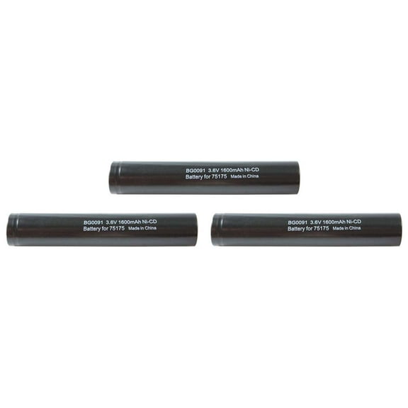 3-Pack Fenzer 3.6V BG0091 Rechargeable Flashlight Battery for Streamlight Stinger 75175, 75375, 75500, LED HP, Poly HP, Stinger XT, DS L, HP W, LED, W/A, W/D, W/O, XT H, XT W