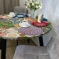 thumbnail image 3 of Elastic Round Tablecloth Fitted Washable Fitted Table Cover for Indoor and Outdoor Dining Table Cloth Protector,45"- 54", 3 of 6