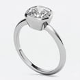 thumbnail image 6 of White Gold Plated Bezel Set Cushion Moissanite Solitaire Ring for Women by Auory, 6 of 10