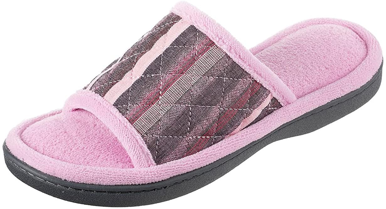 Lavender Velor Microterry Satin Dearfoam Classic Slippers Ladies NEW 