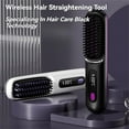 thumbnail image 2 of QUTETN Numoya Portable Straightener Brush -  Fast Heating Cordless Mini Hair Straightener Brush  3 Temp-Settings，Straightener Rechargeable & Cordless Mini Hair Straightener Comb (Black), 2 of 7